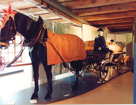 Carri carichi di merci verso il mercato (allestimento nel museo contadino Rieser Bauernmuseum di Maihingen)